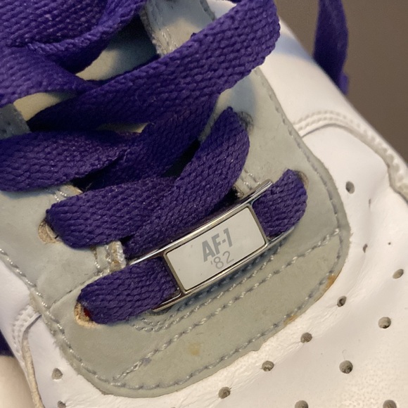 Nike AF-1 82 white and purple genuine leather women’s 7.5 ❤️ - Picture 7 of 11